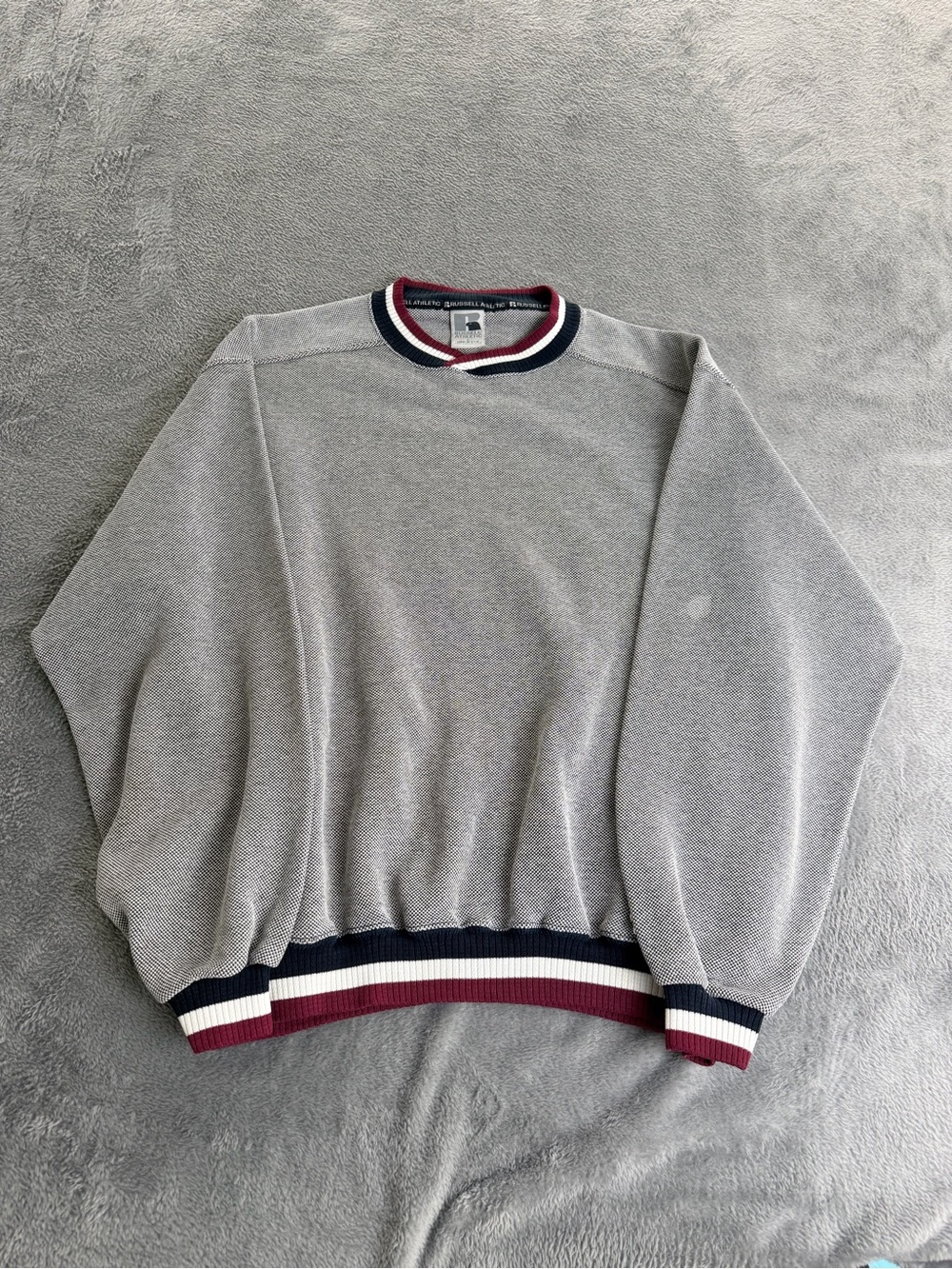 Russell Athletic Crewneck Sweatshirt Blank Sweater Grey Sz Large Made in USA